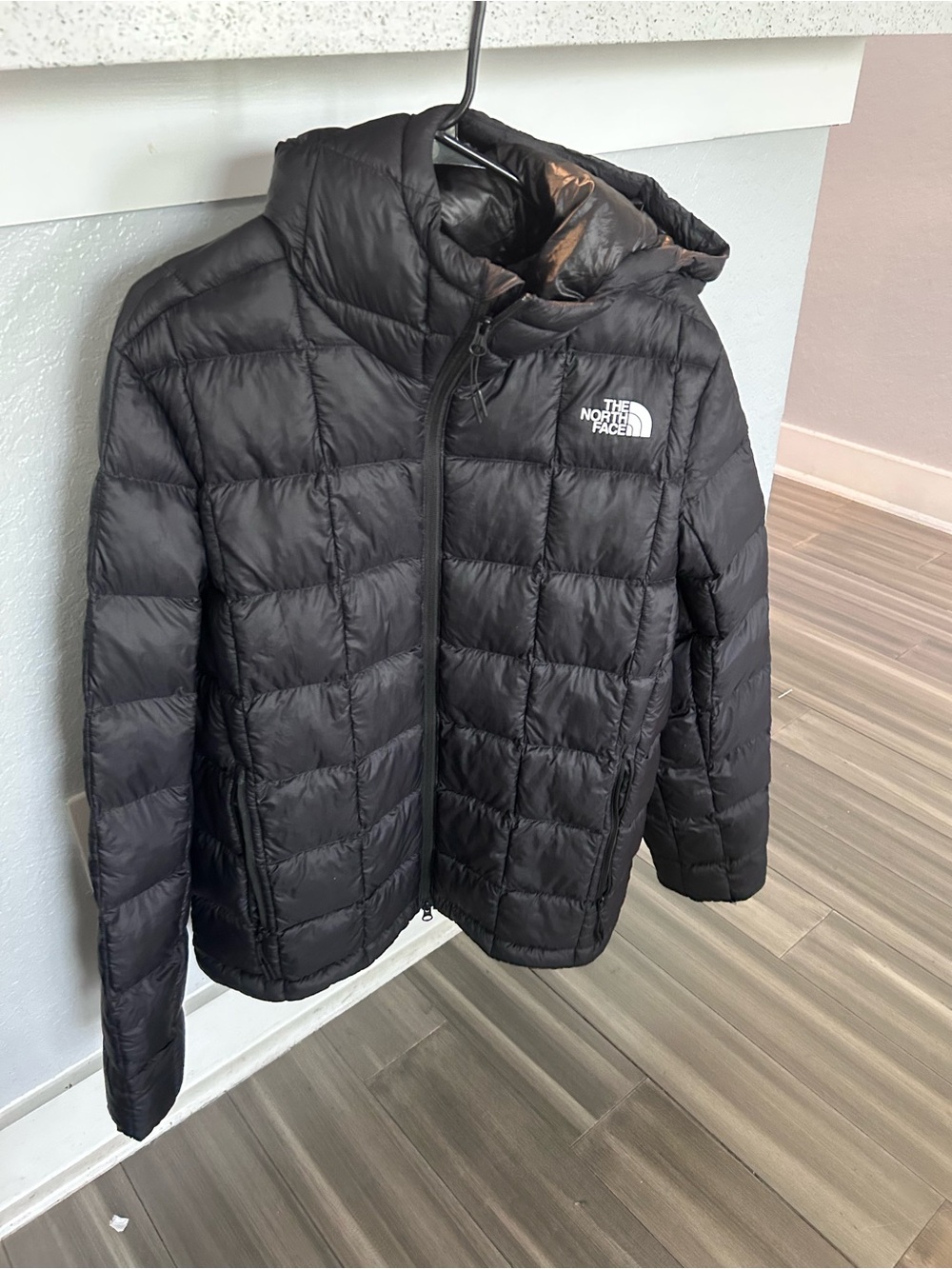 The North Face Black Hooded Quilted Puffer Coat